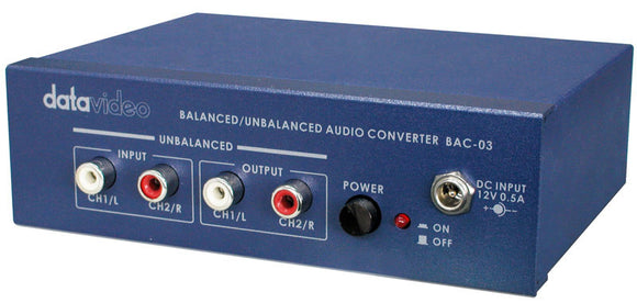 Datavideo BAC-03 Balanced/Unbalanced Audio Box