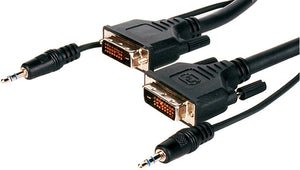 DVI-D Video Cable With Attached 3.5mm Male Audio Connectors 10FT