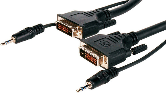 DVI-D Video Cable With Attached 3.5mm Male Audio Connectors 25FT