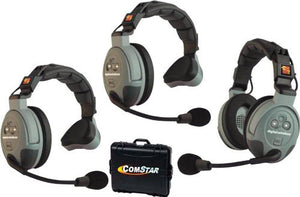 Eartec Comstar XT-3 Complete 3 Person System with Double Headsets