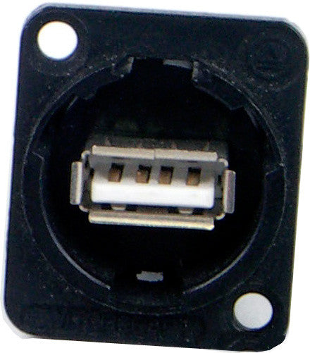 Switchcraft EHUSBBABX USB-B to USB-A Panel Mount Connector - Black