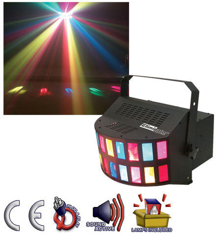 Eliminator E-108 Double Derby Sound Activated Multi-Dichroic Light FX