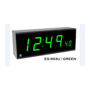 ESE ES 993U Remote Clock Display with Rackmount Black Faceplate and Green LED