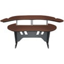 Mid-Atlantic 60 Inch Desk w/Overbridge w/2 4-Space Racks Dark Cherry