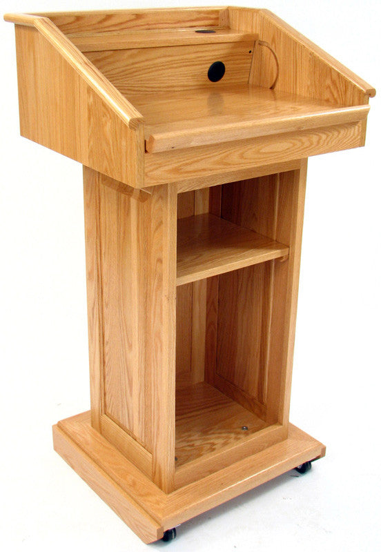 Executive Wood CLR235LO Oak Counselor Lectern - Light Oak Finish