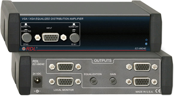 RDL EZ-VMD4E VGA/XGA Equalized Distribution Amp - 1x4