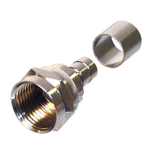 F Male Crimp-On for RG-59/U with separate 1/4in ring