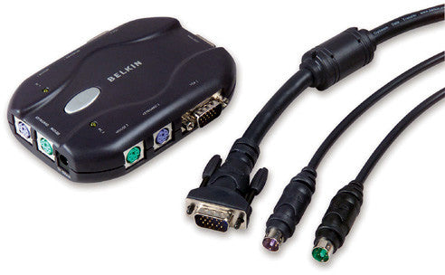 Belkin 2-Port KVM Switch Bundled with Cables