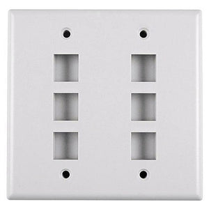 HellermannTyton 12 Port Dual Gang Flush Mount White Wall Plate