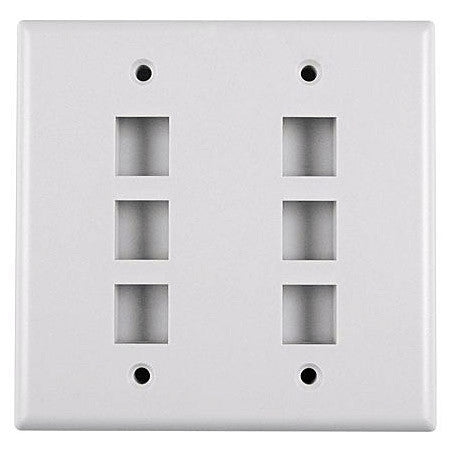 HellermannTyton 12 Port Dual Gang Flush Mount White Wall Plate