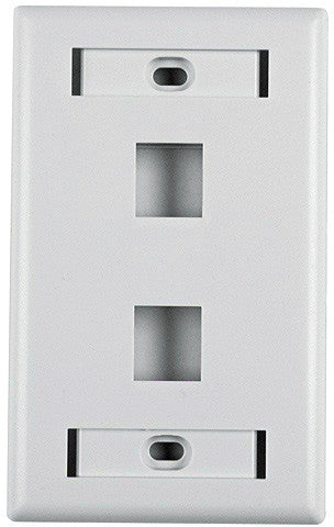 HellermannTyton Two Port Flushmount Faceplate with ID Window White