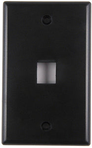 HellermannTyton One Port Flushmount Keystone Faceplate Black