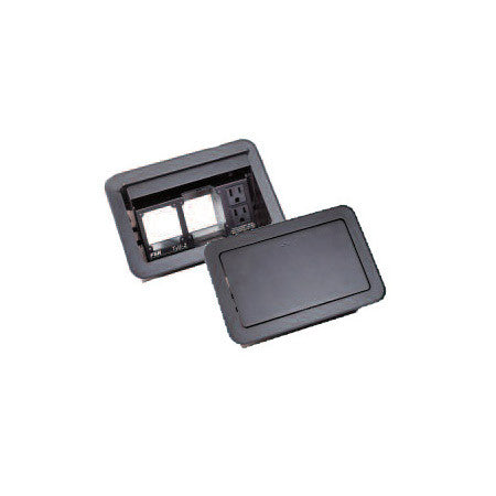 FSR T3U-2R-BLK Table Box AC Duplex Black Cover and Trim Ring