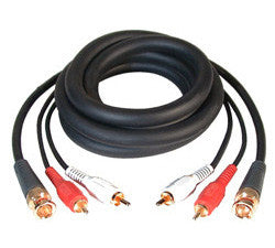 BNC Video-Dual RCA Audio Gold Dubbing Cable 6FT