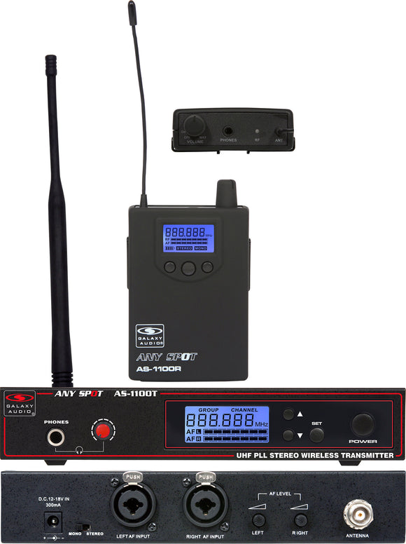 Galaxy Audio AS-1100D Wireless Personal Monitor Freq CODE D