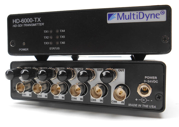 Multidyne HD-6Pack Series HD-6000-ONE-TX-ST SDI Video Transport for Signals up to 3Gbps Up to 18 on as few as ONE Fiber