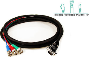 Belden-Kings HDTV 3-Channel BNC Male to VGA Male Cable 3FT