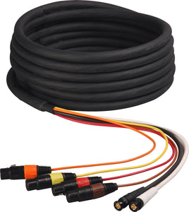 2-Channel HD-SDI Video and 4-Channel XLR Audio Snake Cable 25FT