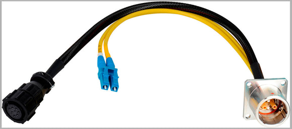 Camplex LEMO EDW to Duplex LC & 8-Pin Amp Power Fiber Breakout 6 Inch