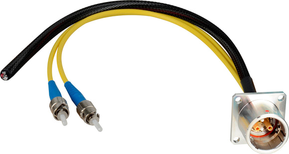 Camplex LEMO EDW to Dual ST & Blunt Lead Fiber Breakout Cable 18 Inch