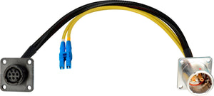 Camplex LEMO EDW to Duplex LC & 8-Pin RG Chassis Fiber Breakout 6 Inch