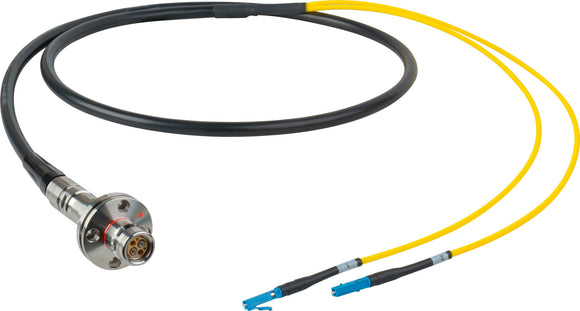 Camplex LEMO FMW to Duplex LC In-Line Fiber Optic Breakout Cable - 6 Foot