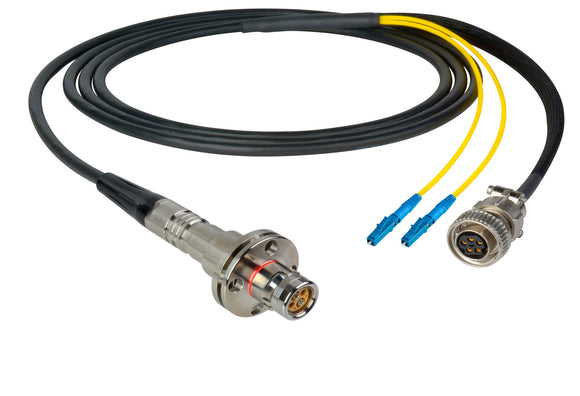 Camplex LEMO FMW to Duplex LC & 5-Pin Amp In-Line Fiber Breakout 25 Foot