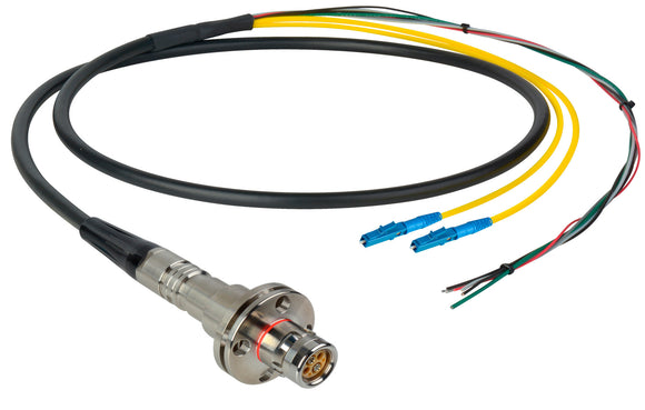 Camplex LEMO FMW to Duplex LC & Blunt Lead In-Line Fiber Breakout 75 Foot