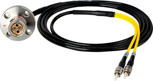 Camplex LEMO FMW to Dual ST In-Line Fiber Optic Breakout Cable - 15 Foot