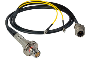 Camplex LEMO FMW to Dual ST & 5-Pin RG In-Line Fiber Breakout 25 Foot