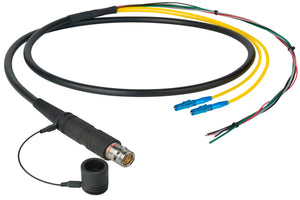 Camplex LEMO FUW to Duplex LC & Blunt Lead In-Line Fiber Breakout 15 Foot