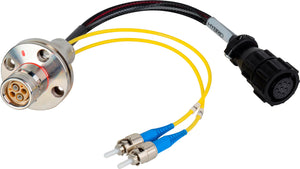 Camplex LEMO FXW to Dual ST & 8-Pin Amp Power Fiber Breakout Cable 24 Inch