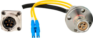 Camplex LEMO FXW to Dual ST & 5-Pin RG Inline Fiber Breakout Cable 18 Inch