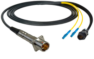 Camplex LEMO PBW to Duplex ST & 8-Pin RG In-Line Fiber Breakout 25 Foot