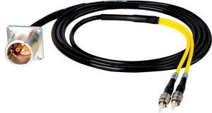 Camplex LEMO PBW to Dual ST In-Line Fiber Optic Breakout Cable - 10 Foot