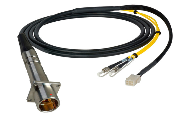 Camplex LEMO PBW to Dual ST & 6-Pin Amp In-Line Fiber Breakout 15 Foot