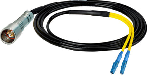 Camplex LEMO PUW to Duplex LC In-Line Fiber Optic Breakout Cable - 25 Foot