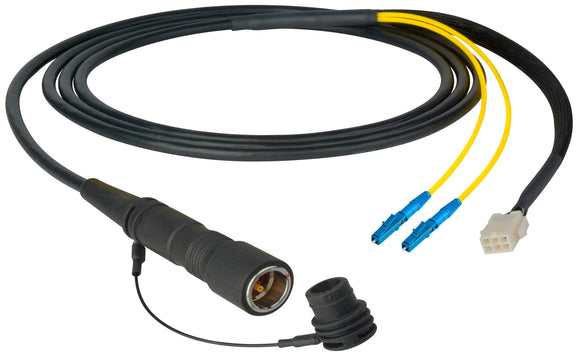 Camplex LEMO PUW to Duplex LC & 6-Pin Amp In-Line Fiber Breakout 10 Foot