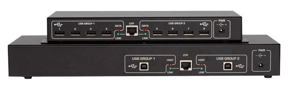 Hall Research UU-2X4 Dual USB over UTP Extender with Two 4-port Remote Hubs