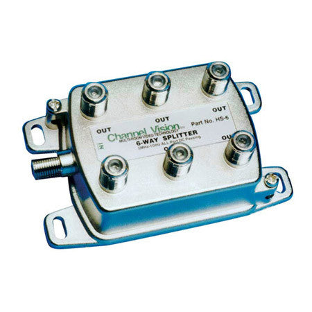 Channel Vision HS-6 6-Way Hybrid Splitter - Combiner 1GHz DC Pass All Pports