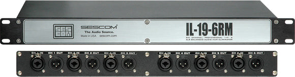 Sescom IL-19-6RM 6-Channel In-Line Rackmount Isolation Hum Eliminator