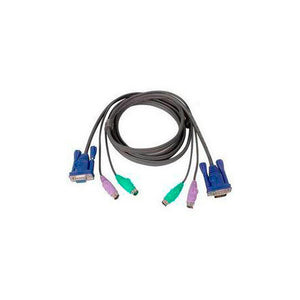 IOGEAR G2L5003P Micro-Lite Bonded All-in-one PS-2 VGA KVM Cable 10FT