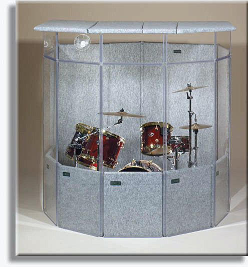 ClearSonic IsoPac A Drum Acoustic Isolation Booth w/ Closed Roof Light Gray