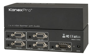 KanexPro VGA1X4SP 1x4 VGA with 35mm Audio Splitter / Distribution Amp