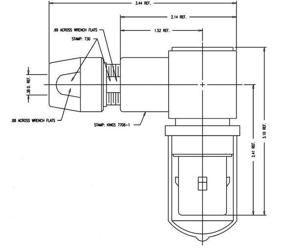 Kings 7706-1 Right Angle Tri-Loc Plug for Belden 9267