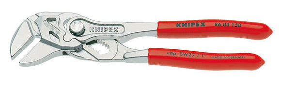 Knipex 86 03 150 - Pliers/Wrench in Single Tool - Nickel Plated - Plastic Coated Handles - 150mm