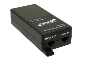 Transition Networks 1-Port 10/100/1000 Poe+ Injector with North American Power Supply