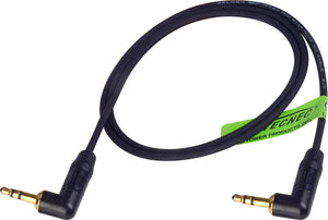 TecNec Lo-Pro Low Profile Star Quad 3.5mm Stereo Male to Right Angle Male Patch Cable 6FT