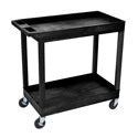 Luxor EC11-B E-Series 2 Shelf Black Utility Cart