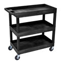 Luxor EC111-B E-Series 3 Shelf Black Utility Cart